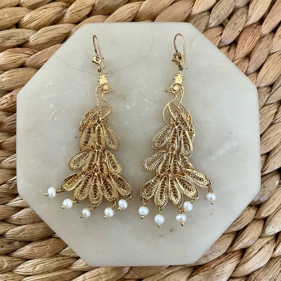 JUICY COUTURE Gold Peacock 🦚 Earrings - Picture 2 of 4